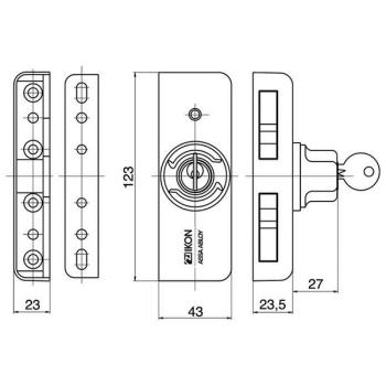 Fenster- und Balkontürensicherung IKON Kralltec 9M04 mit Zylinder