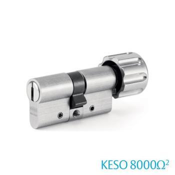 Knaufzylinder KESO 8000 Omega² Chrom-Nickel-Stahl mit Ziehschutz und Aufbohrschutz 81.E19